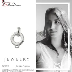 SilberDream Sterling Silber Charms Ketten Verbinder groß FC0062