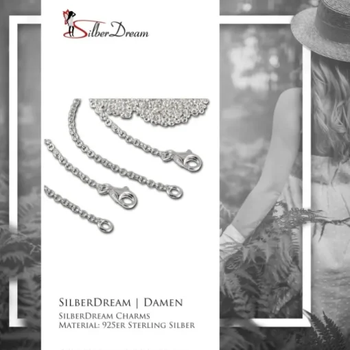 SilberDream Sterling Silber Charm Halskette Set 2x50cm FC00295-2