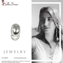 SilberDream Sterling Silber Charms Ketten Verbinder rund FC0059
