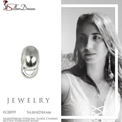 SilberDream Sterling Silber Charms Ketten Verbinder rund FC0059