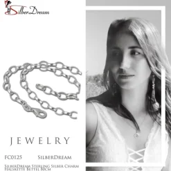 SilberDream Sterling Silber Charm Halskette Bettel 80cm FC0125