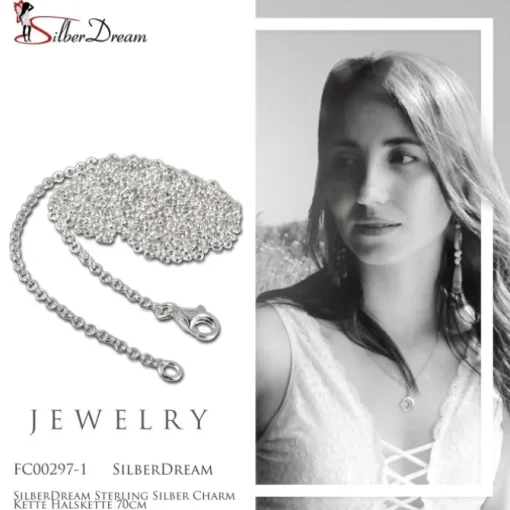 SilberDream Sterling Silber Charm Kette Halskette 70cm FC00297-1