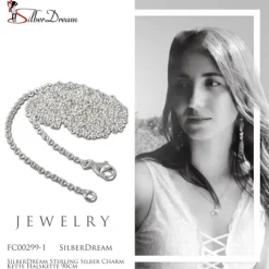 SilberDream Sterling Silber Charm Kette Halskette 90cm FC00299-1