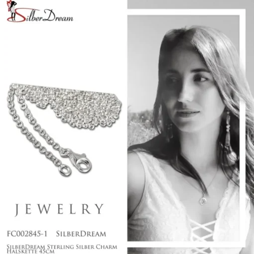 SilberDream Sterling Silber Charm Halskette 45cm FC002845-1