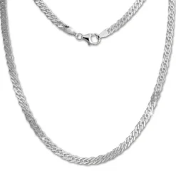 SilberDream Zwillingspanzer Kette 925 Sterling Silber Unisex 45cm SDK26745J