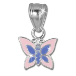 Teenie-Weenie Kettenanhänger Schmetterling rosa für Kinder 925er Silber SDH8102A