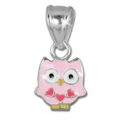 Teenie-Weenie Kettenanhänger Eule rosa für Kinder 925er Silber SDH8103A