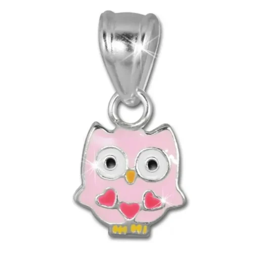 Teenie-Weenie Kettenanhänger Eule rosa für Kinder 925er Silber SDH8103A