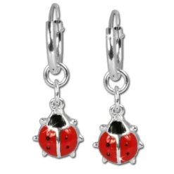 Teenie-Weenie Kinder Ohrring Creole Marienkäfer 925 Silber SDO073