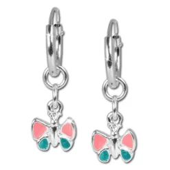 Teenie-Weenie Kinder Ohrring Creole Schmetterling Silber SDO081