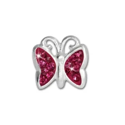 Teenie-Weenie Kinder Ohrringe Schmetterling Zirkonia pink 925er SDO094P