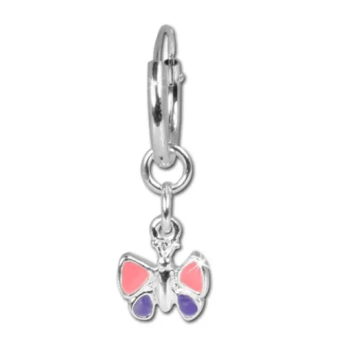 Teenie-Weenie Kinder Ohrring Creole Schmetterling Silber SDO077