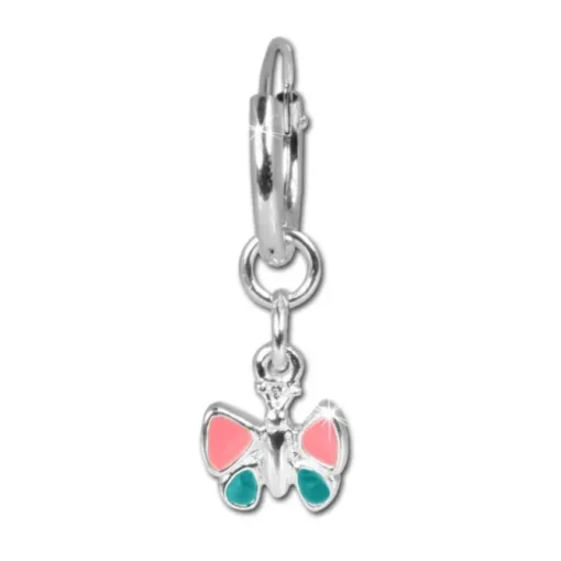 Teenie-Weenie Kinder Ohrring Creole Schmetterling Silber SDO081