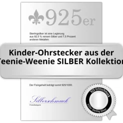 Teenie-Weenie Kinder Ohrringe Schmetterling Zirkonia schwarz 925er SDO094S