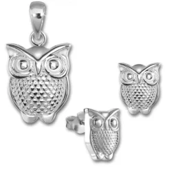 Teenie-Weenie Kinder Schmuck Set 925 Silber Eule SDS4913J