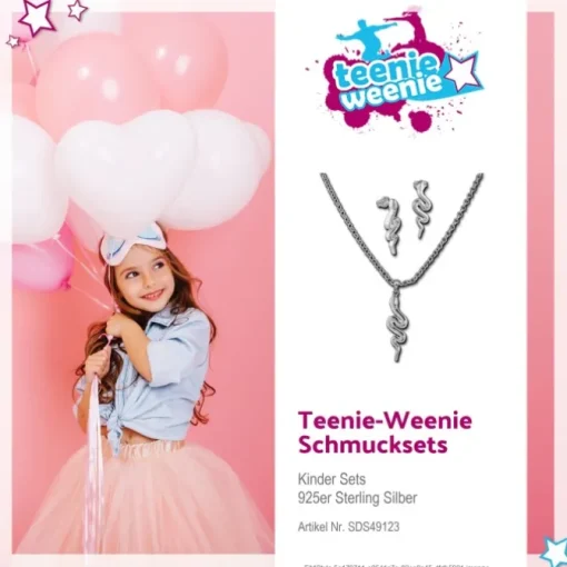 Teenie-Weenie Kinder Schmuck Set Schlange Kette und Ohrringe 925er SDS49123