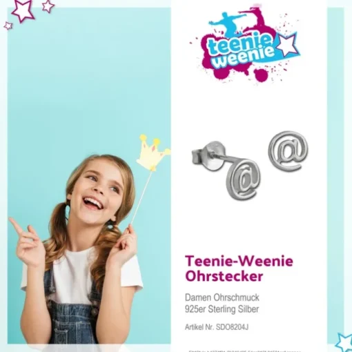Teenie-Weenie Ohrstecker @ Zeichen 925 Silber Ohrring SDO8204J