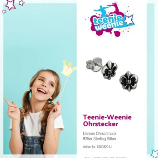 Teenie-Weenie Ohrstecker Barock 925er Silber Ohrring Unisex SDO8201J