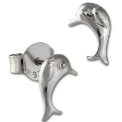 Teenie-Weenie Ohrstecker Delfin 925er Silber Kinder Ohrringe SDO402
