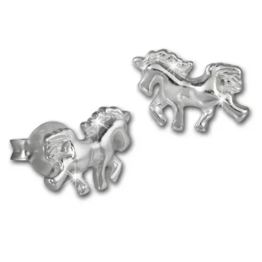 Teenie-Weenie Ohrstecker Einhorn 925er Silber Kinder, Damen Ohrring SDO8219J