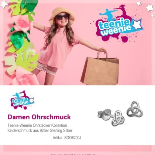 Teenie-Weenie Ohrstecker Gordischer Knoten 925 Silber Ohrring SDO8200J