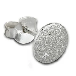 Teenie-Weenie Ohrstecker Kreis gefrostet 925er Silber Ohrring SDO8206J
