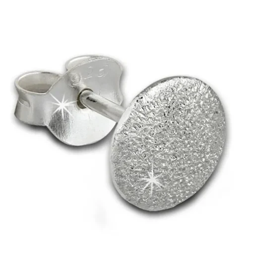 Teenie-Weenie Ohrstecker Kreis gefrostet 925er Silber Ohrring SDO8206J