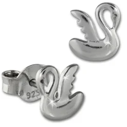 Teenie-Weenie Ohrstecker Schwan 925er Silber Kinder Ohrringe SDO403