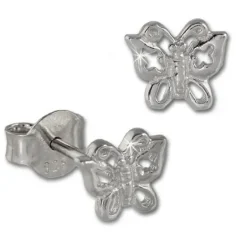 Teenie-Weenie Ohrstecker Schmetterling 925er Silber Kinder Ohrringe SDO407