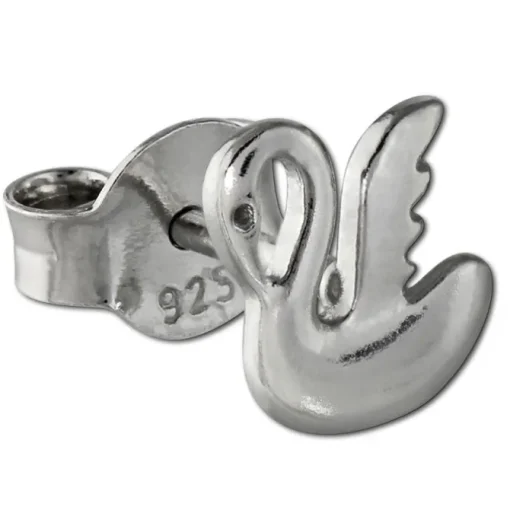 Teenie-Weenie Ohrstecker Schwan 925er Silber Kinder Ohrringe SDO403