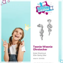 Teenie-Weenie Ohrstecker Schlange 925er Silber Kinder, Damen Ohrring SDO4296J