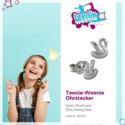 Teenie-Weenie Ohrstecker Schwan 925er Silber Kinder Ohrringe SDO403