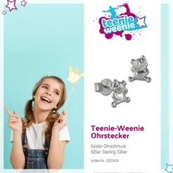 Teenie-Weenie Ohrstecker Teddybär 925er Silber Kinder Ohrringe SDO404