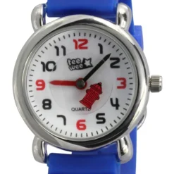 Tee-Wee Kinderuhr blau Feuerwehr 3D Kautschukband Kinder Uhren UW953B