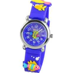 Tee-Wee Kinderuhr blau Meereswelt 3D Kautschukband Kinder Uhren UW835B