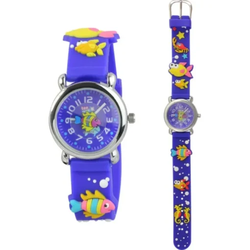 Tee-Wee Kinderuhr blau Meereswelt 3D Kautschukband Kinder Uhren UW835B