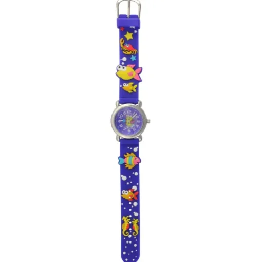 Tee-Wee Kinderuhr blau Meereswelt 3D Kautschukband Kinder Uhren UW835B