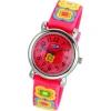 Tee-Wee Kinderuhr pink Blumen 3D Kautschukband Kinder Uhren UW365P