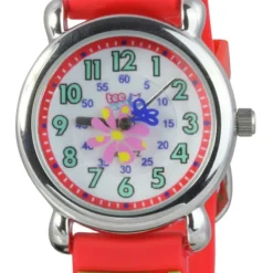 Tee-Wee Kinderuhr rot Schmetterling 3D Kautschukband Kinder Uhren UW753R