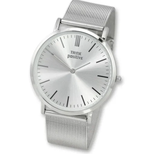 THINK positive Damen Herren Armbanduhr Fashion Analog Quarz Edelstahl UTP5055J