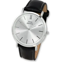 THINK positive Damen Herren Armbanduhr Fashion Analog Leder schwarz UTP7055S