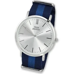 THINK positive Damen Herren Armbanduhr Casual Analog Quarz Nylon blau UTP3055B