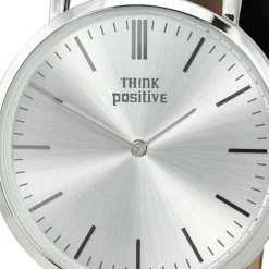 THINK positive Damen Herren Armbanduhr Fashion Analog Leder schwarz UTP7055S