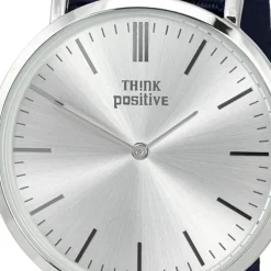 THINK positive Damen Herren Armbanduhr Casual Analog Quarz Nylon blau UTP3055B