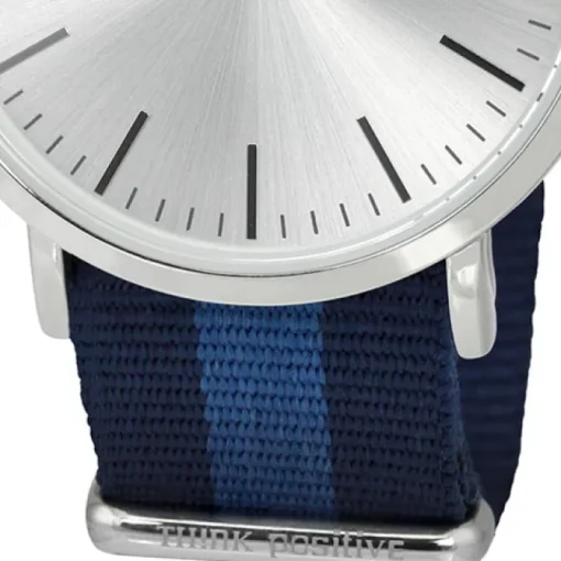 THINK positive Damen Herren Armbanduhr Casual Analog Quarz Nylon blau UTP3055B