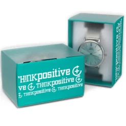 THINK positive Damen Herren Armbanduhr Fashion Analog Quarz Edelstahl UTP5055J