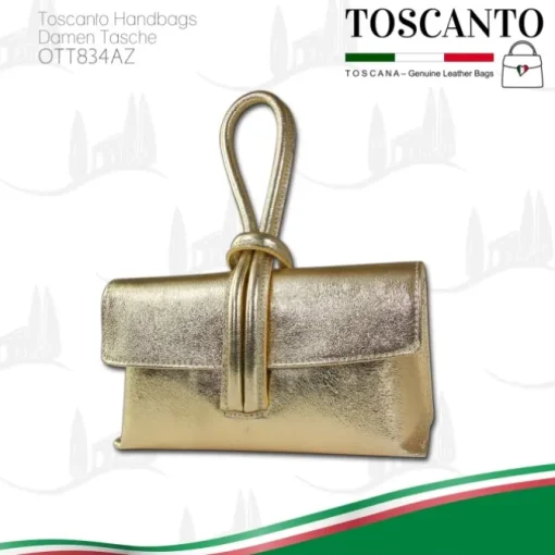 Toscanto Damen Abendtasche Leder Tasche gold OTT834AZ