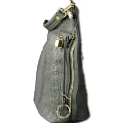 Toscanto Damen Beuteltasche Shopper Leder Tasche grau OTT162SK