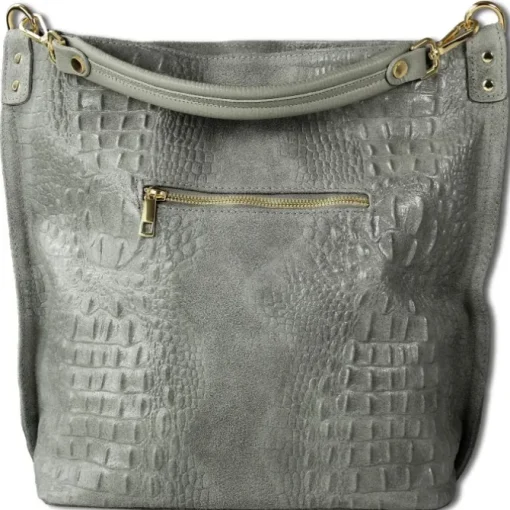 Toscanto Damen Beuteltasche Shopper Leder Tasche grau OTT162SK