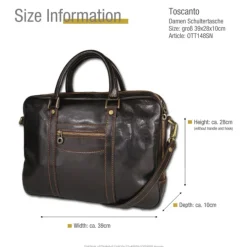 Toscanto Damen Businesstasche Leder Tasche braun OTT148SN